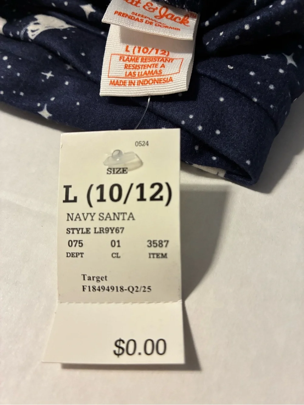 Cat & Jack Boys Navy Blue Santa Sleigh Christmas Long Sleeve Flannel Pajama Set